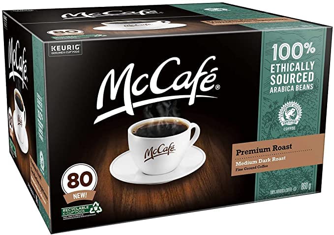McCafe Premium Roast Coffee Pods, 80 Count, Imported from Canada, Pack of 80