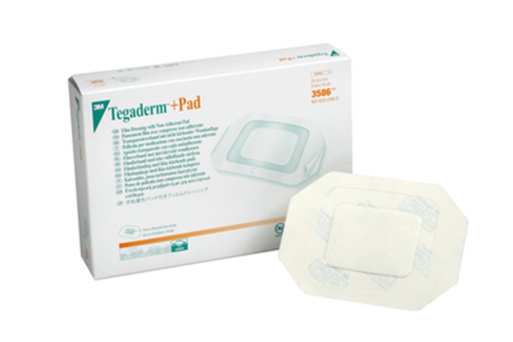3M Tegaderm +Pad Film Dressing With Non-Adherent Pad 3586, 100 Pieces (Pack Of 4)