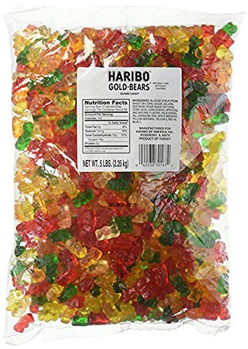 Haribo Gold Bears Gummy Candy, 5 Pound Pack of 6, Gold and Orange