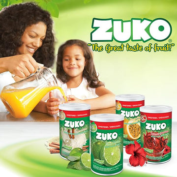 Zuko Lime Instant Powder Drink, Canister, No Sugar Needed, 33.4 Oz (Pack Of 6)