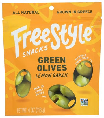 Freestyle Snacking - Olives Green Lemon Garlic - Case Of 6-4 Ounces