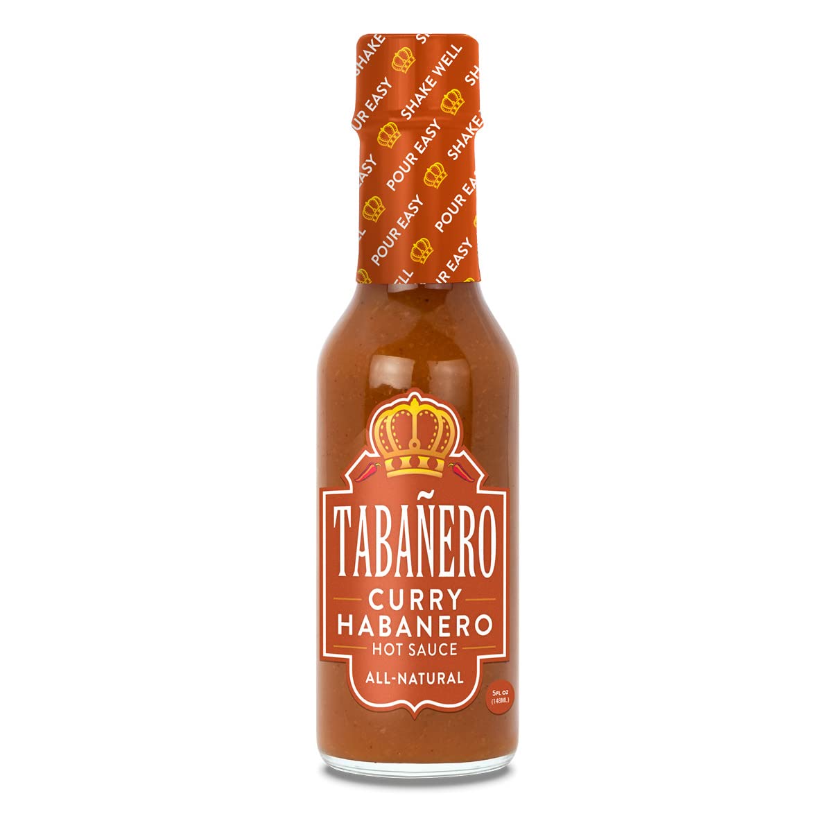 Curry Habanero Hot Sauce By Tabaero, Gourmet Hot Sauce Gift, Fiesta Party Favors, All Natural, Gluten Free, Low Sodium, Vegan, K
