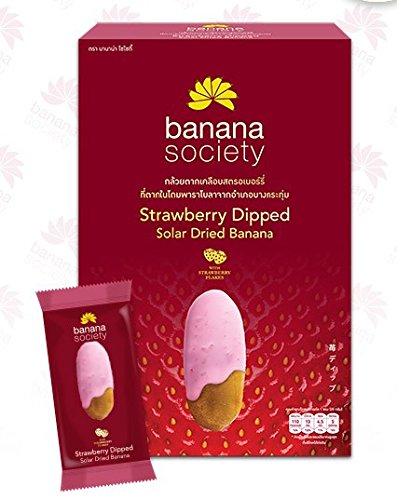 Banana Society Strawberry Dipped Solar Dried Banana 250 g. Thailand product