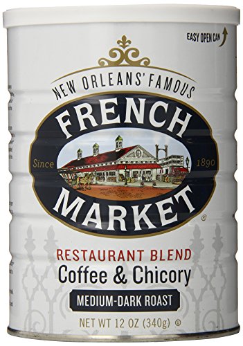 French Market Coffee & Chicory Restaurant Blend Medium-Dark Roast Ground Coffee, 12Oz Can (Pack Of 1)
