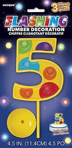 Vibrant Light-Up Accessory Green Flashing Number ''5'' Decoration - 6.75'' (1 Pc.) - Perfect For Any Memorable Moment