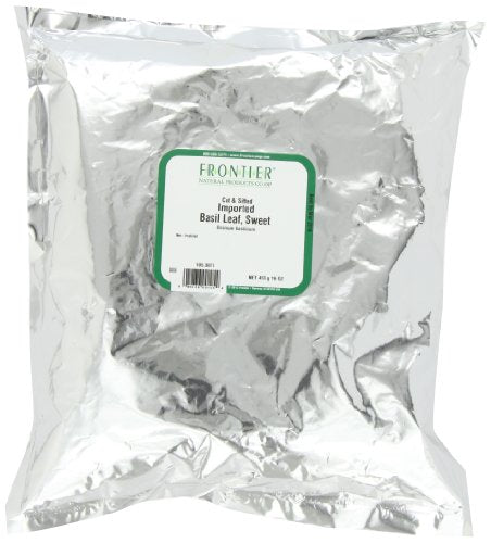 Frontier Co-Op Sweet Basil Leaf, 1-Pound Bulk, Popular On Pizza & Diy Body Care As An Essential Oil, Kosher