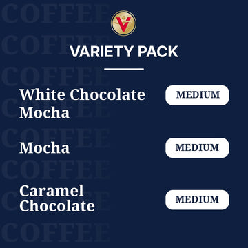 Victor Allens Coffee Mocha Variety Pack (White Chocolate Mocha Chocolate Caramel) 32 Count Single Serve Coffee Pods for Keurig K-Cup malt-inspired