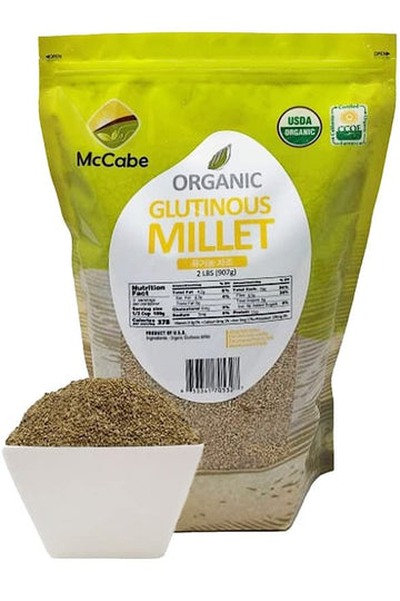 Mccabe Organic Glutinous Millet - Organic Glutinous Millet For Whole Millet Flour Milling At Home | Rich With Fiber & Minerals |