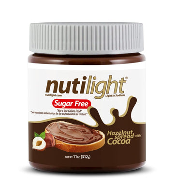 Nutilight, Hazelnut Spread With Cocoa, Sugar Free, Keto And Diabetic Friendly, Low Net Carb, Non-Gmo, Naturally Sweetened With Stevia. (1 Jar, 11 Oz)