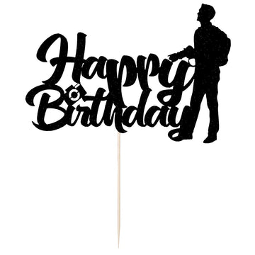 Lveud Camera Photographer Happy Birthday Cake Topper Black Photography Lovers Party Cake Decorations