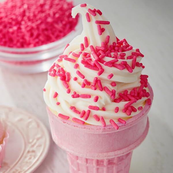 Pink Sprinkles - 1.6 Pounds - Spring Bulk Pink Jimmies - Baby Girl Shower Dessert Toppings - Princess Cake Decorating, Ice Cream, Cupcakes, Cookies, Cake Pops