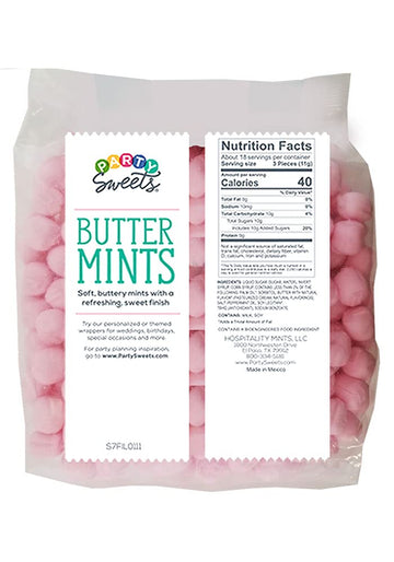 Party Sweets Pink Buttermints, 2.75 Pound, Appx. 350 Pieces From Hospitality Mints