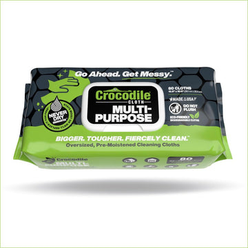 Crocodile Cloth Multi-Purpose Household Cleaning Wipes - The Stronger Easier Way To Clean Grease, Dirt, Dust, Grime, & Glue From