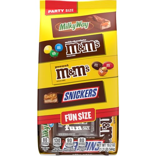 M&MS Peanut, SNICKERS Crunchy & SNICKERS Original Fun Size Trick or Treat Individually Wrapped Milk Chocolate Halloween Candy V