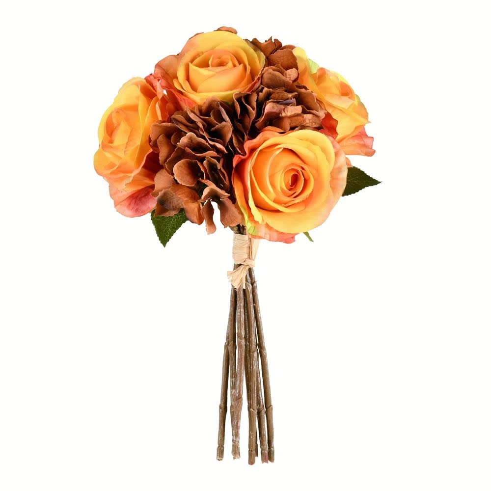 Vickerman 13'' Tan Rose and Hydrangea Bundle 2/pk - FA191002