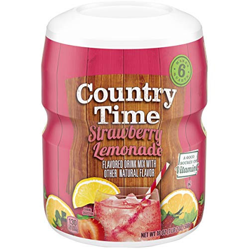 Country Time Strawberry Lemonade Naturally Flavored Powdered Drink Mix 1 Count 18 Oz Canister