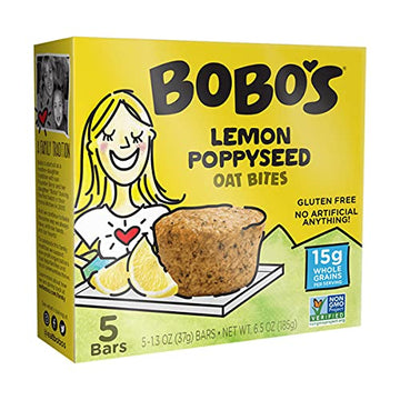 Bobos Oat Bites, Lemon Poppyseed, 1.3 Ounce (5 Count Box)