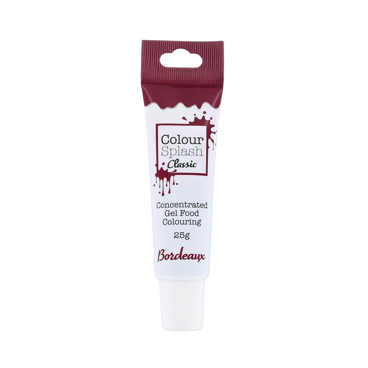 Colour Splash Food Colouring Highly Concentrated Gel Squeezy Tube, Edible Ingredients, Easy To Use, Transform Plain Cakes Into Bright, Eye-Catching Creations, Bordeaux, 25 G