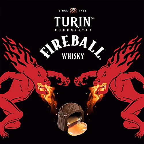 Turin Dark Chocolate Truffles with Fireball Whisky Flavor, 7oz Tube, Black