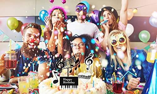 (5 Pieces) Music Birthday Cake Decoration, Music Cake Topper Decoration, Music Birthday Decoration Supplie