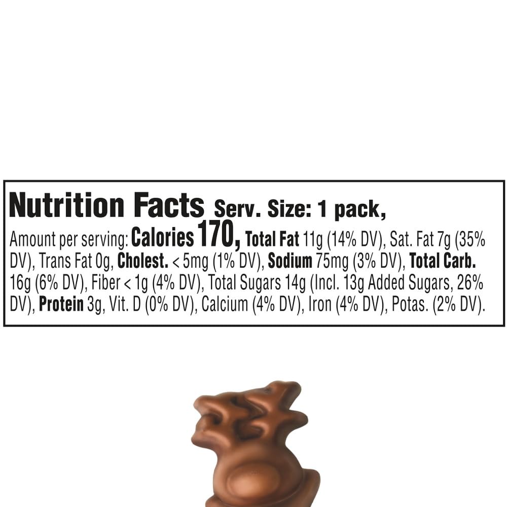 DOVE Milk Chocolate Peanut Butter Reindeer Christmas Chocolate Candy Bar Christmas Candy Stocking Stuffers 1.1 Oz (Pack of 6)