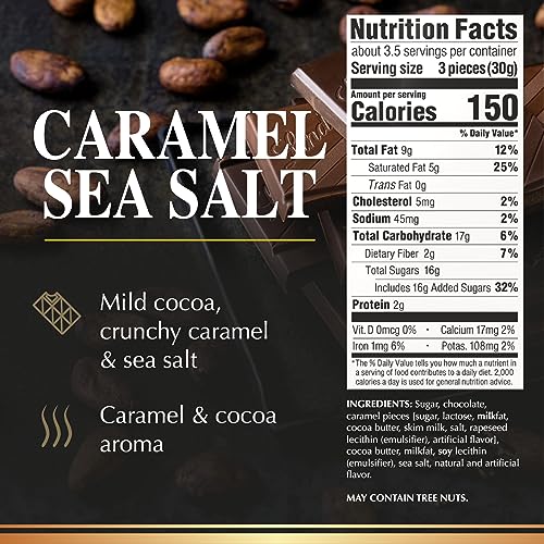 Lindt Excellence Caramel With A Touch Of Sea Salt Dark Chocolate - Case Of 12 - 3.5 Oz
