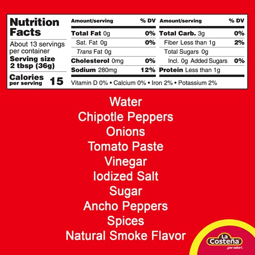 La Costeña Diced Chipotle Peppers, 8.11 Ounce Jar, Pack of 3