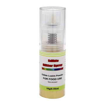 Edible Glitter Spray( Gold ), Non Aerosol Food Coloring Lustre Powder, Food Grade Sparkling Dust Push Pump For Decorating Cupcake, Fondant, Cookie, Frosting, Gum Paste, 0.35 Oz.