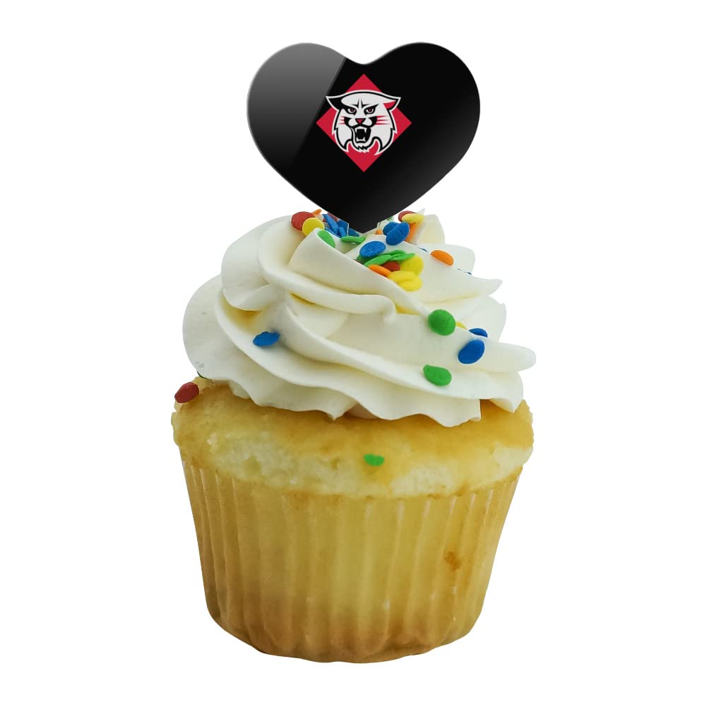 GRAPHICS & MORE Cupcake Picks Set of 6 - Acrylic Heart Toppers for Davidson College - One Size