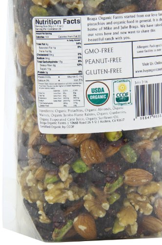 Braga Organic Farms Trail Mix - 32 Ounce (Pack of 1) - Organic Nut and Fruit Snack