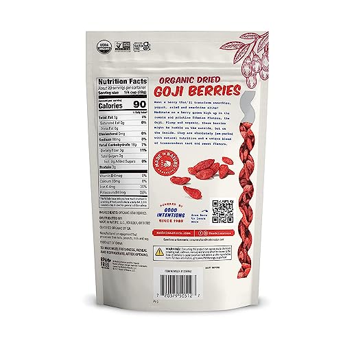 Made In Nature Organic Sun-Dried Goji Berries, 20 oz - Vegan, Non-GMO, Unsulfured, Gluten Free Snack, Perfect for Healthy Eating