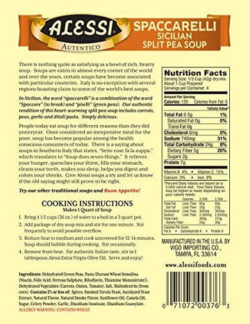 Alessi Split Pea Soup, 6 Ounce