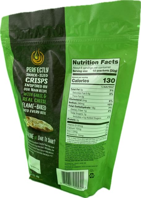 Kokobunch Variety Bundles Of Stonefires Authentic Naan Crisps Flatbread Cracker 4 or 3 Assorted Pack (6oz, 2 Bags of Garlic And