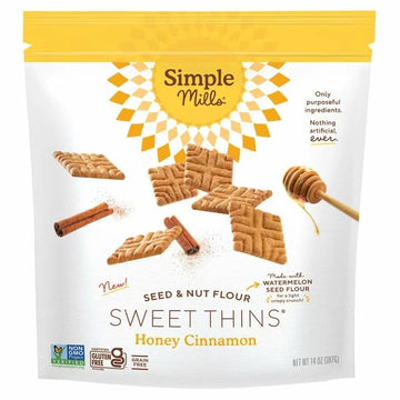 Simple Mills Seed & Nut Flour Honey Cinnamon Sweet Thins 14 oz (Best Before 09/06/2025)
