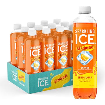 Sparkling Ice STARBURST Orange, Zero Sugar Flavored Sparkling Water, with Vitamins and Antioxidants, Low Calorie Beverage, 17 fl