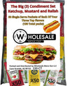 Wholesale Move Out Condiment Variety Pack, 150 Single Serve Packets, Ketchup Mustard Relish, 50 Each