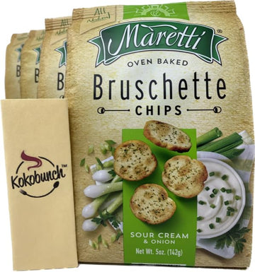 All Natural Bruschette Bruschetta Vegan Cracker Bruschettini Chips 4 PACK (5oz, Sour Cream And Onion)