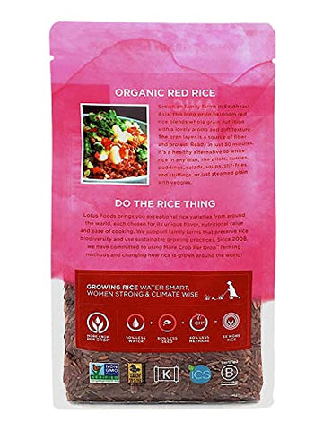 Lotus Foods Organic Red Rice, Slightly Nutty Flavor, 15 Ounce