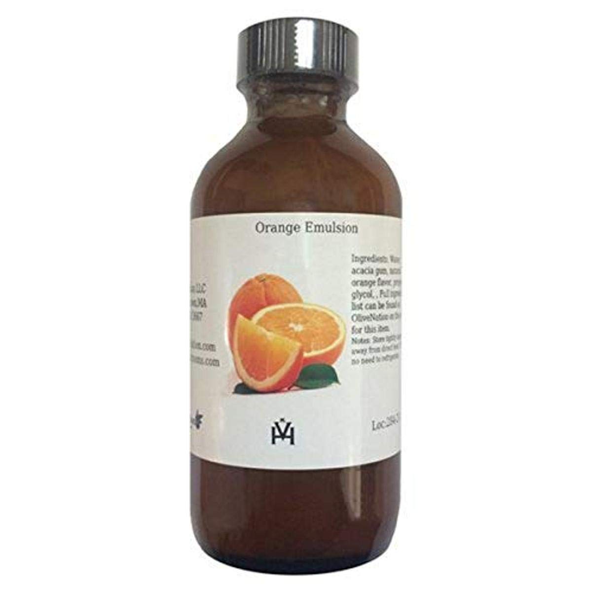 OliveNation Orange Flavor Emulsion for Baking, Water Soluble, Kosher, Gluten Free, Vegan - 8 Fl Oz