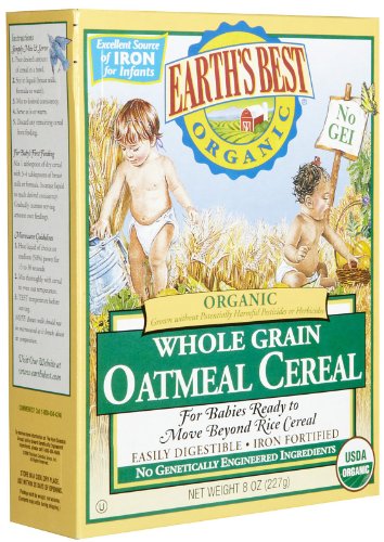 Earths Best Organic Whole Grain Oatmeal Cereal - 8 Oz. (12 Pack) ( Value Bulk Multi-Pack)