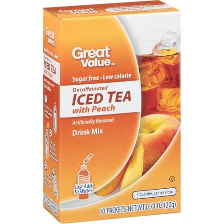 Great Value: Decaffeinated Iced Tea With Peach Drink Mix, .71 Oz (Pack Of 2)