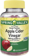 Spring Valley Apple Cider Vinegar Gummies, 500 mg, Great Apple Flavor, 60 Servings