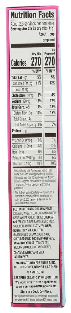 ANNIES HOMEGROWN MAC & CHS BUNNY, 6 OZ