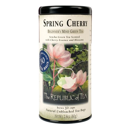 The Republic Of Tea Spring Cherry Green Tea, 50 Tea Bag Tin