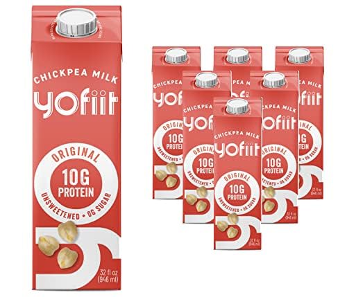 Yofiit Oriflavor Blendal Unsweetened Plant Based Milk With Pea Protein And Flax - More Protein Than Almond Milk - Non Dairy Coffee Creamer Vegan & Shelf Stable | 10G Protein - 6 Pack