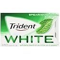Trident White Sugar Free Spearmint Gum, 16 Count (Pack of 9)