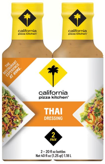 California Pizza Kitchen (CPK) Thai Dressing - 20 Fl Oz, Pack of 2 ~ Creamy Thai Peanut Sauce, Restaurant-Like Asian Peanut Sauc