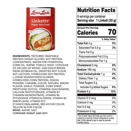 Loma Linda - Plant-Based Meat Substitutes (Linketts 15 Oz.), 3 Pack)