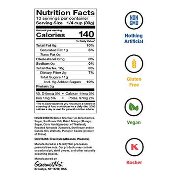 Power Up Trail Mix Trail Mix Nongmo Vegan Gluten Free No Artificial Ingredients, 14 Ounce (Pack Of 6)