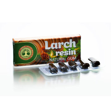 Siberian Larch Resin, Natural Gum, No Sugar, Non-Gmo, 5 Packs (25 Pieces)